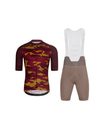 HOLOKOLO maillot corto y pantalón corto - CAMOTRAIL - marrón/granate